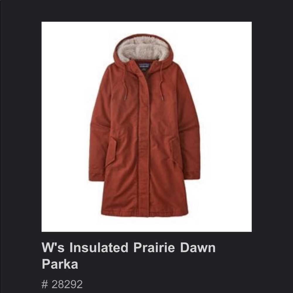 New patagonia insulated prairie dawn parka